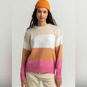ROXY | Too Far| Pullover|Crew Neck |Striped |Long Sleeve | Knit |Sweater |Size S